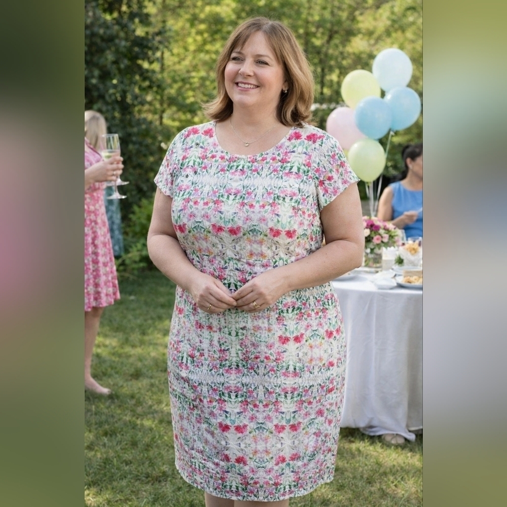 NWT‎ Plus Size Talbots Garden Floral Fit & Flare Dress 22W